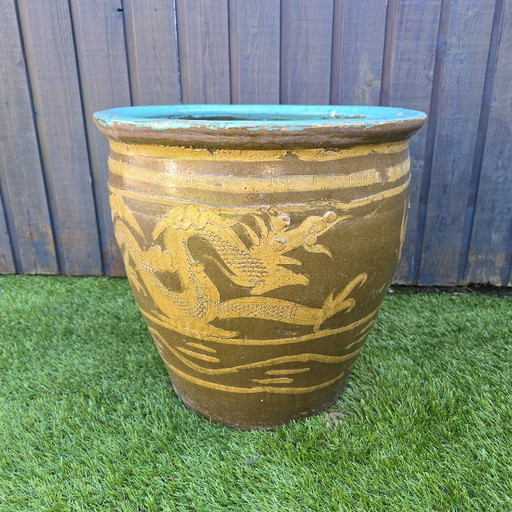 Chinese Draken Eierpot, Chinese Vaas, Martaban, Eierpotten, Chinees Antiek – decoratieve objecten, Ceramic