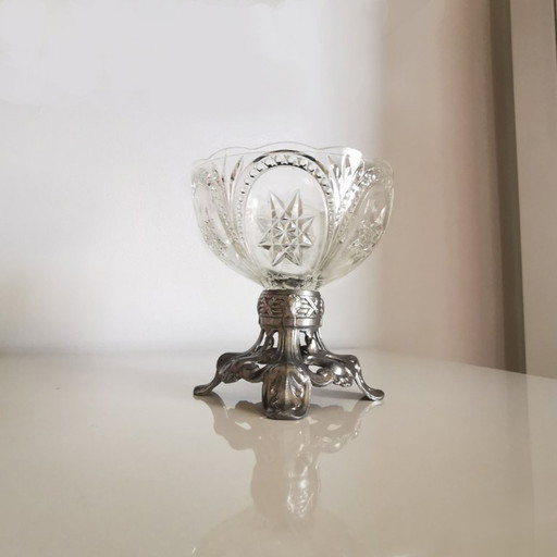 Antique cut crystal candy dish