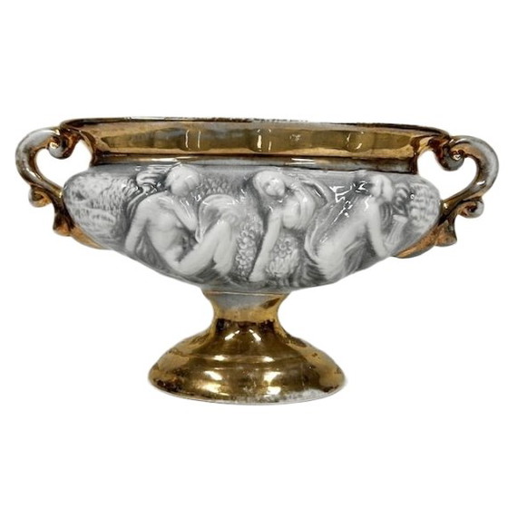 Image 1 of Vintage Capodimonte Centerpiece Bowl Ceramica Le Tre Torri 1960s