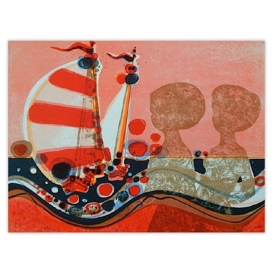 Frédéric Menguy signierte Lithographie 1975 – Les Angéliques – Ombres Au Voilier – Lithographien & Drucke (photo 5 of 5)