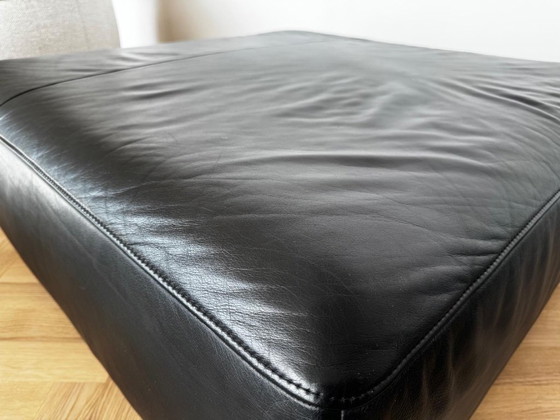 Image 1 of Ligne Roset Malhoun stool – leather Diva Noir – design classic by Didier Gomez