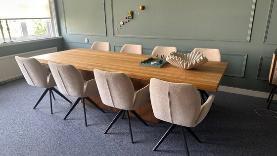 Image 1 of Chêne Hofstede Raanhuis Cuadro Table de salle à manger 280x100 avec base solide