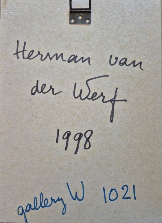 Image 1 of Herman Van Der Werf, technique mixte sur carton, signée et datée 1998