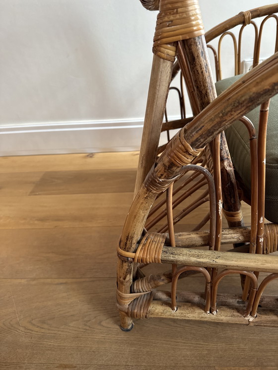 Image 1 of rotan comfortabele fauteuil, vintage retro, Rohé Noordwo
