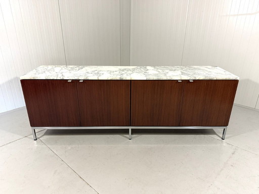 Buffet Florence Knoll en palissandre avec plateau en marbre, années 1960