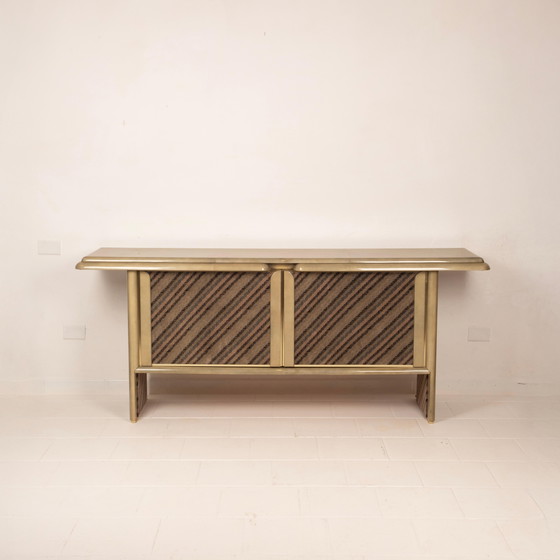 Sideboard aus Pergament und Missoni-Stoff von Angelo Mazzola für Salpol, 1980 – Martin, Wood, Metal (photo 8 of 26)