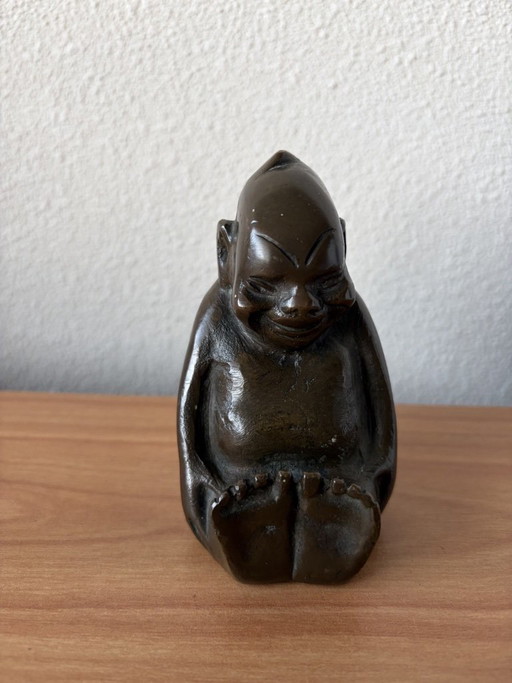 Très ancienne figurine Billiken en bronze lourd de Florence Pretz 1908.