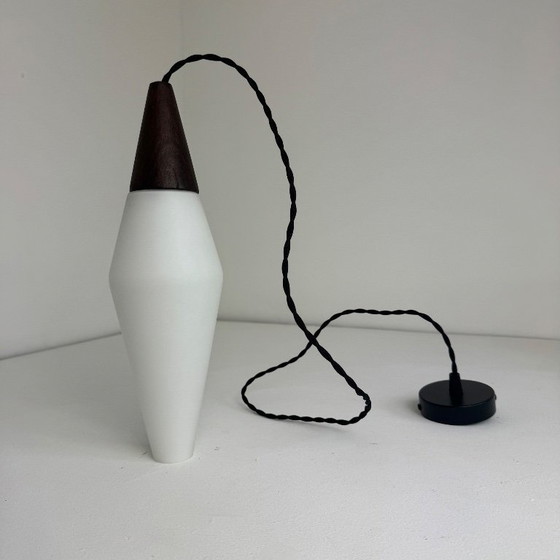 Image 1 of VINTAGE SCANDINAVIAN OPALINE PENDANT LIGHT