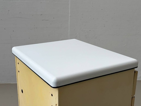 Image 1 of Industrial steel sheet chest of drawers by R. Daurat, France, 1950s