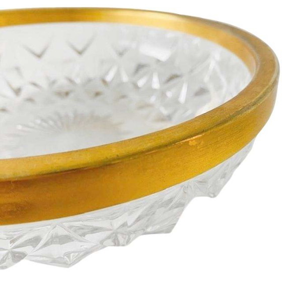 Image 1 of Piatto bomboniera in cristallo d'epoca Val Saint Lambert con bordo dorato