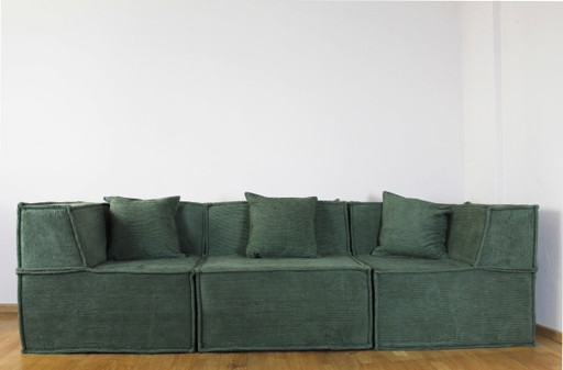 Canapé modulable, design vintage, velours, velours côtelé