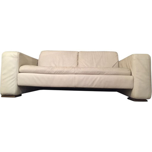 Canapé vintage blanc crème de Natuzzi Italie