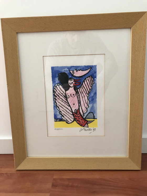 Te Koop: Wandlamp – Corneille, Litho's & Zeefdrukken, Paper, Wood (photo 4 of 5)