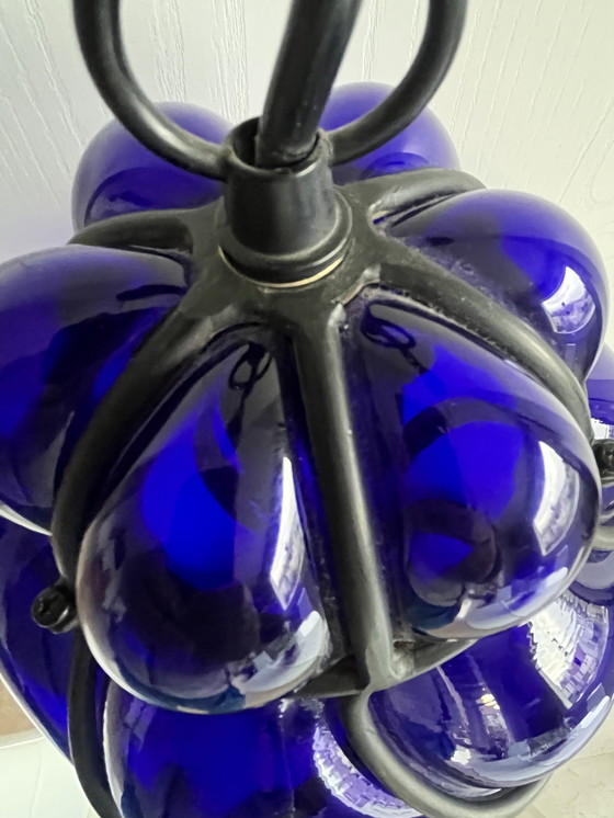 Image 1 of Lampada vetro soffiato blu Murano 