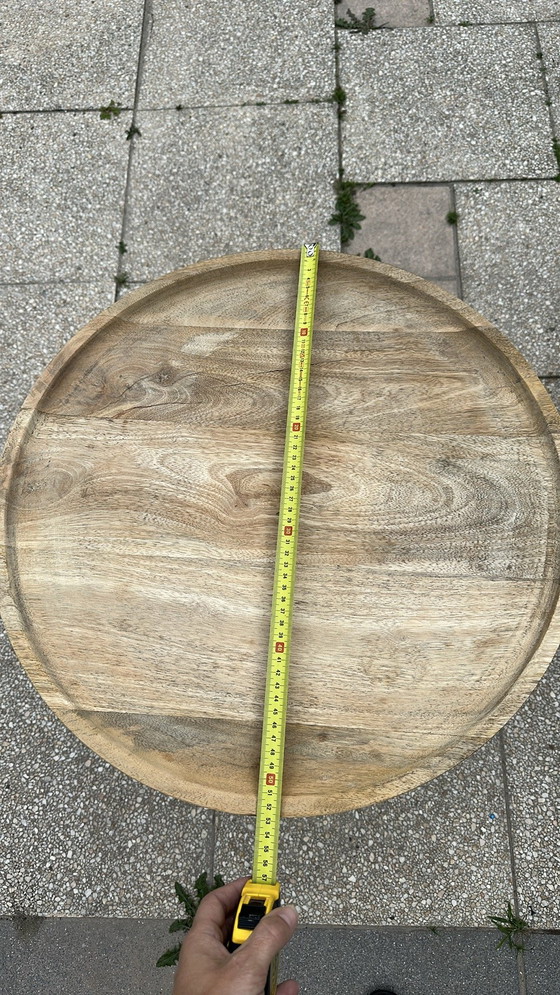 Image 1 of Rustieke salontafel massief hout met staal