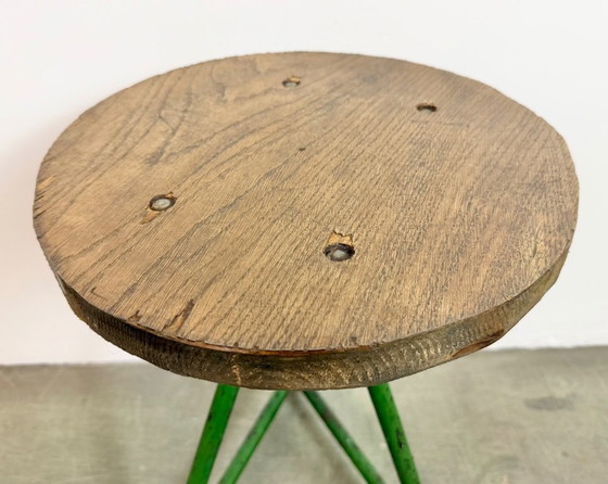 Image 1 of Grüner Werkstatthocker im Industriestil, 1960er Jahre