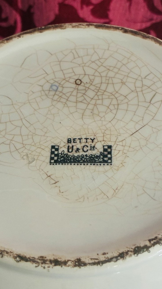 Set da bagno modello Longwy Betty, composto da brocca e lavabo, stile Art Déco. – Oggetti decorativi (photo 4 of 10)