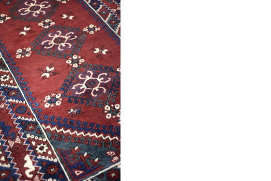 Image 1 of Vintage Red Hand-Woven Oriental Afghan Rug, 1970s