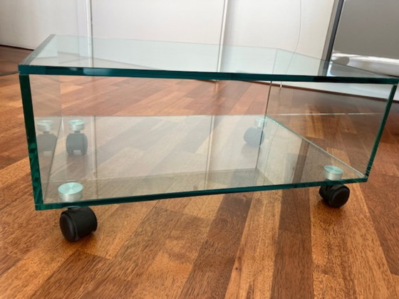 Schöner Glas-Beistelltisch Und/Oder TV-Möbel – Beistelltische, Metal (photo 5 of 5)