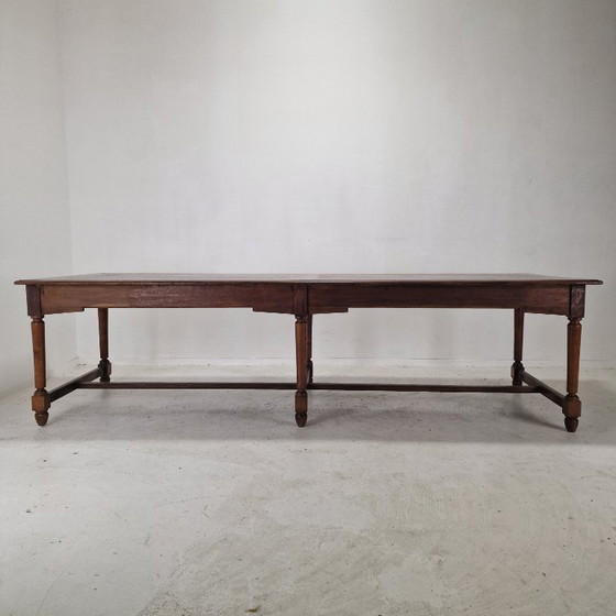 Image 1 of Élégante et très grande table à manger de monastère antique française, XIXe siècle