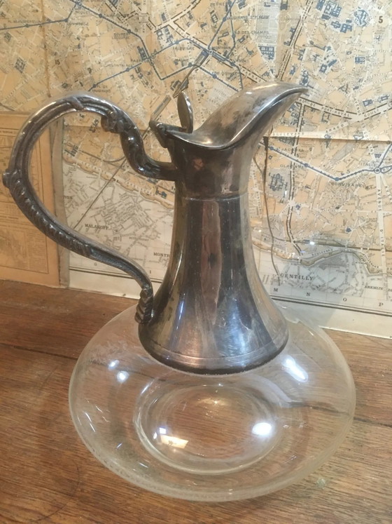 Brocca in vetro e metallo argentato – Bicchieri e caraffe, Glass, Vintage (photo 2 of 8)