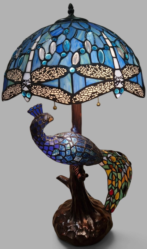 Tiffany-style DragonFly table lamp. Height 75 cm. Lampshade diameter 40 cm.