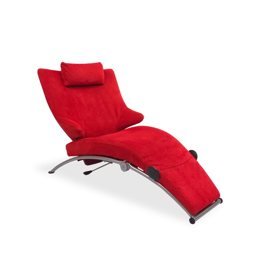 WK Wohnen Solo 699 Fauteuil Alcantara Rouge | Relax chaise longue