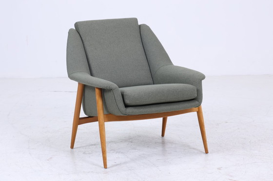 Image 1 of 2 Vintage Armlehnsessel von Wilhelm Knoll für Cassina  60er Jahre | Design Mid Century Stuhl Olivgrün Retro Holz  70er #08-18