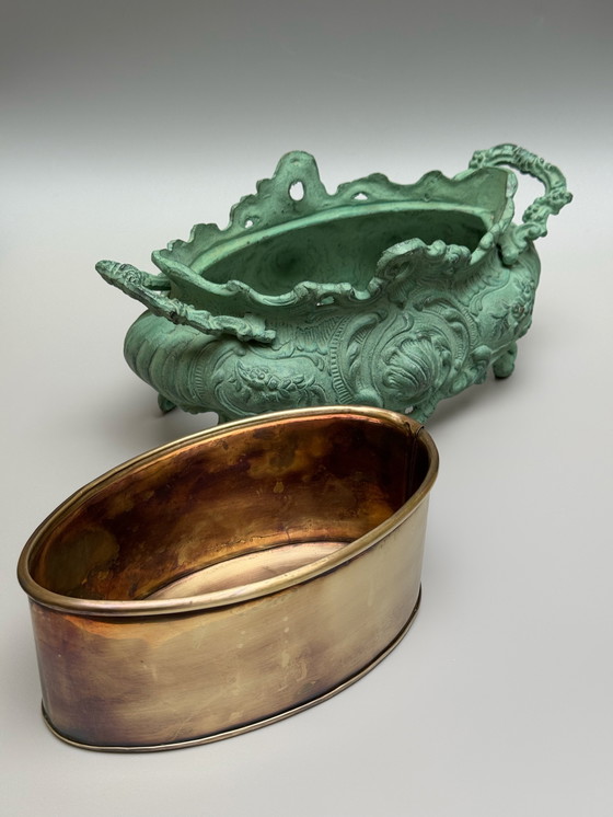 Image 1 of Bronze Jardinière in Rococo Style – Louis XV Influence