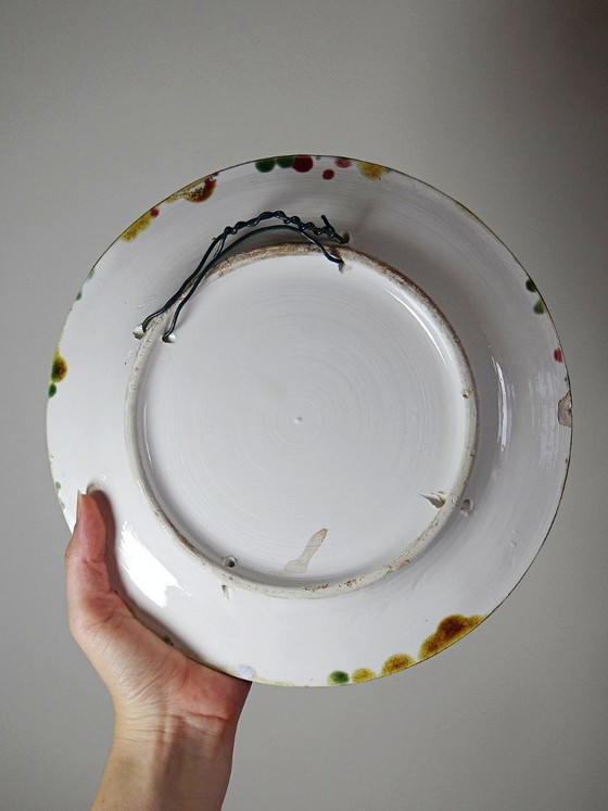 Image 1 of Assiette barbotine crabe trompe-l’œil Caldas da Rainha Portugal vintage