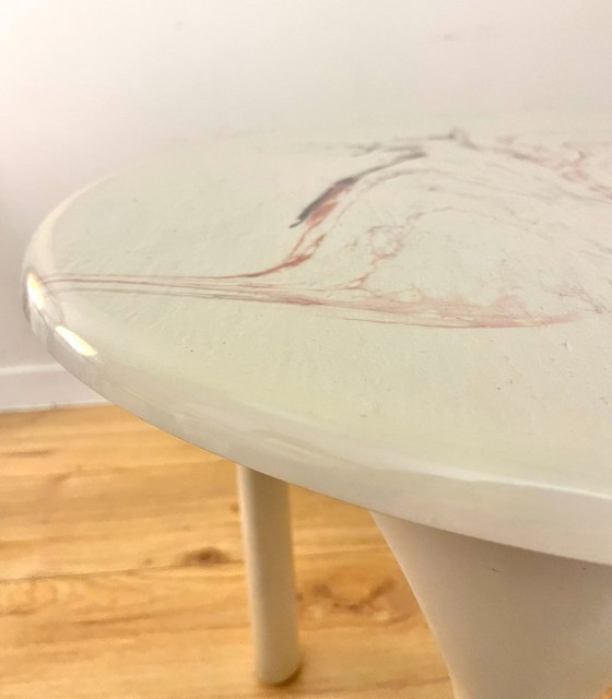 Image 1 of Pink Marmorino vintage Italian design side table