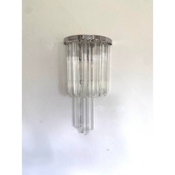 Image 1 of Set Of Two Italian Mid-Century Modern Style Belt "Triedro" Wall Sconces