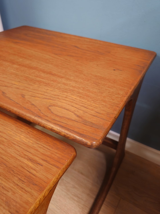 Image 1 of Vintage Teak Mimiset Nesting Bijzettafel Tafeltje 