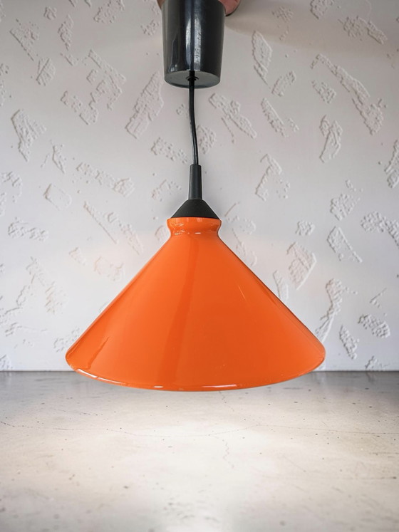 Lampada a sospensione vintage in vetro arancione "Cappello da strega" anni '70/'80 Space Age Retro Lampada (photo 10 of 11)