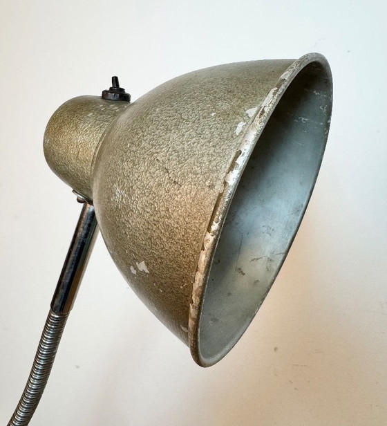 Image 1 of Lampe de table à col de cygne de style industriel gris, années 1960