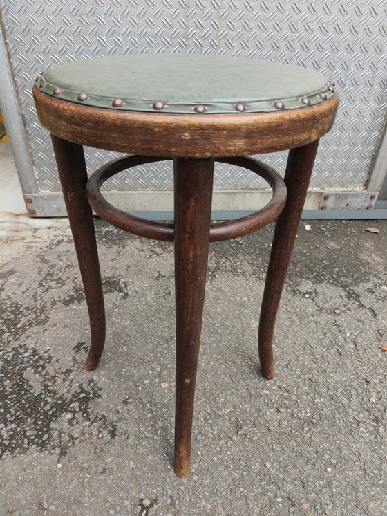 Image 1 of Thonet Barstool Leather Webbing