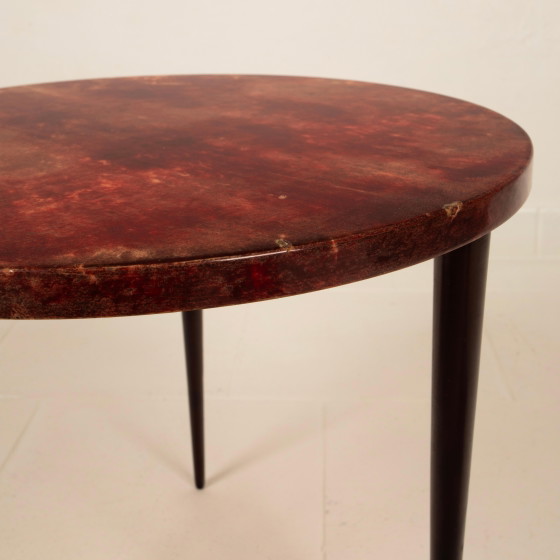 Table basse Aldo Tura en parchemin, Mod. 826, peau de chèvre teinte à la main, Italie, 1950 – Tables basses (photo 12 of 27)