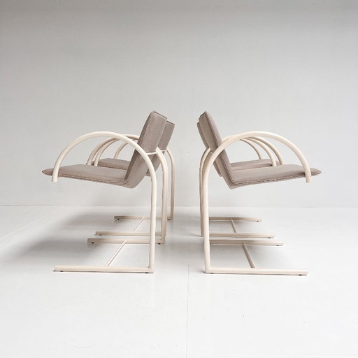 Set Van 4 Cirkel Stoelen Van Boonzaaijer Voor Metaform, 1980's – eetkamerstoelen, Textile