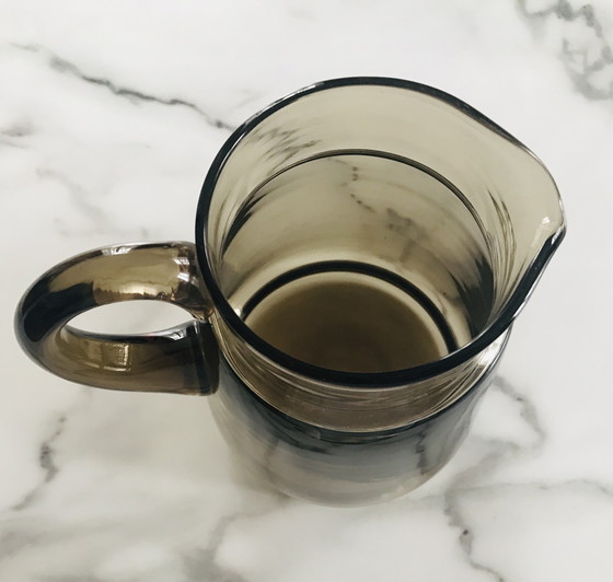 Image 1 of Vintage kan van gerookt glas uit de jaren 70