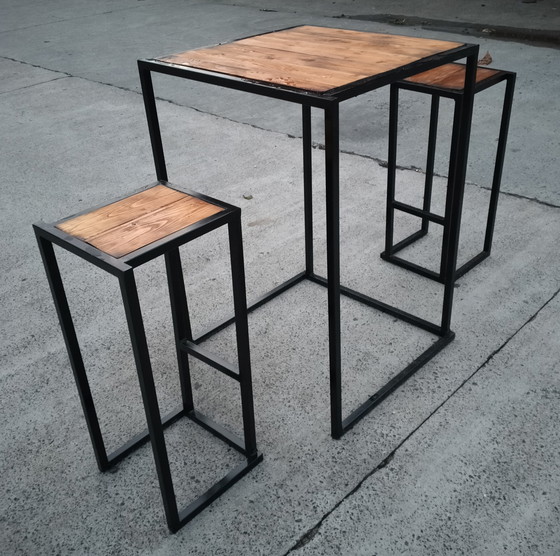 Image 1 of Tavolo da bar di design per 2 persone adatto per interni ed esterni con sedie