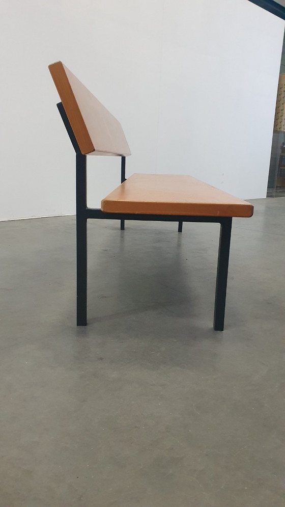 Image 1 of vintage industrial retro wooden bench design 60's