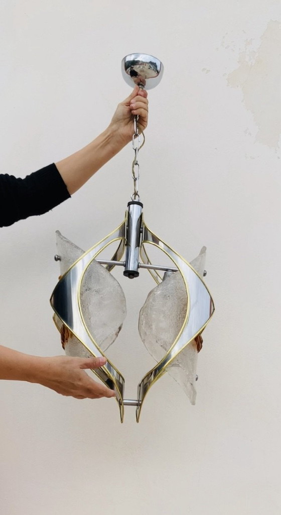 1970s Space-Age Murano pendant light by Toni Zuccheri – VeArt, Pendant lamps, Glass, Metal (photo 5 of 10)
