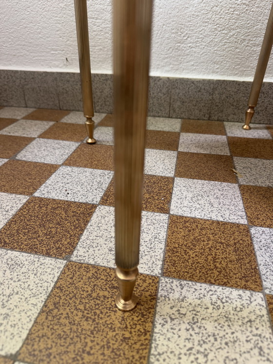 Image 1 of 60s brass marble side table