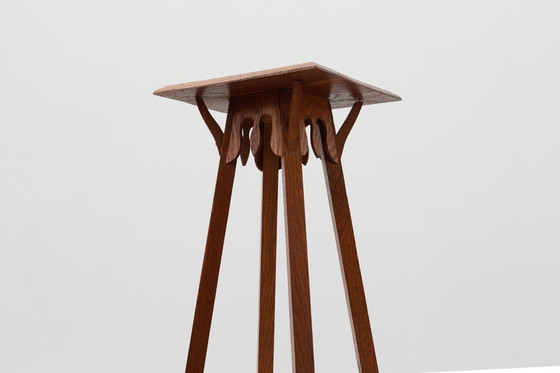 Image 1 of Art Deco hohe Eichenholzkonsole oder -sockel, Frankreich 1920er Jahre