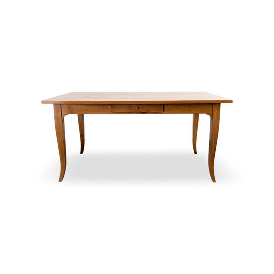 Table de salle à manger vintage en chêne avec tiroir, rustique de ferme, Ligne Roset (photo 8 sur 10)