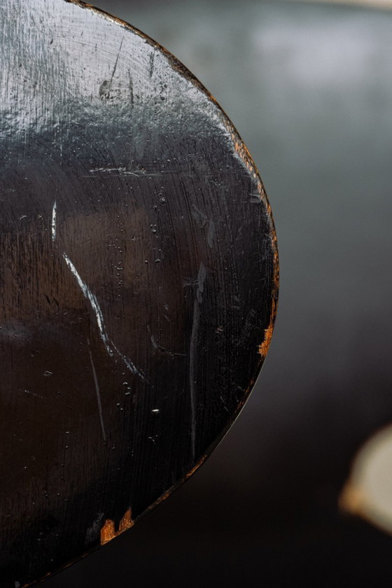 Image 1 of Early editions ant chairs Arne jacobsen By fritz hansen Upholster with black leather seats