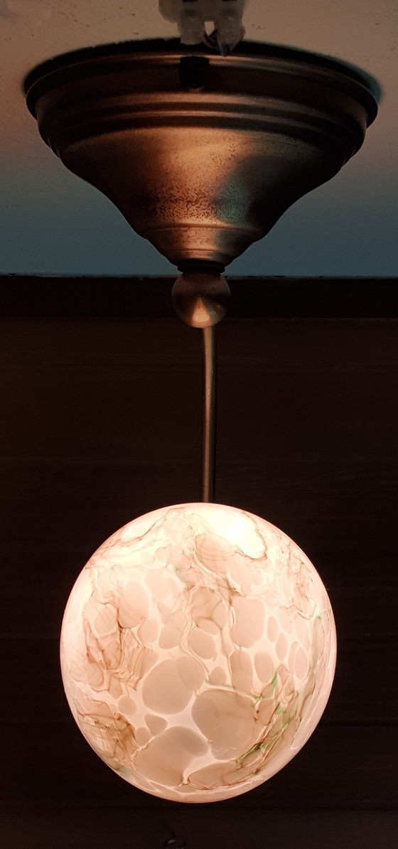 Image 1 of Art-Deco-Wandleuchte aus Opalglas