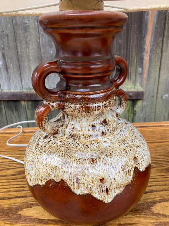 Image 1 of Scheurich Vase Fat Lava West Germany Table Lamp Ceramic Base 70s Vintage