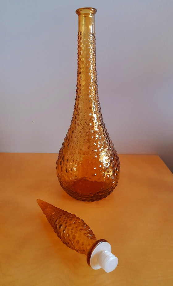 Image 1 of Italiaanse Amberkleurige Empoli karaf, 1970