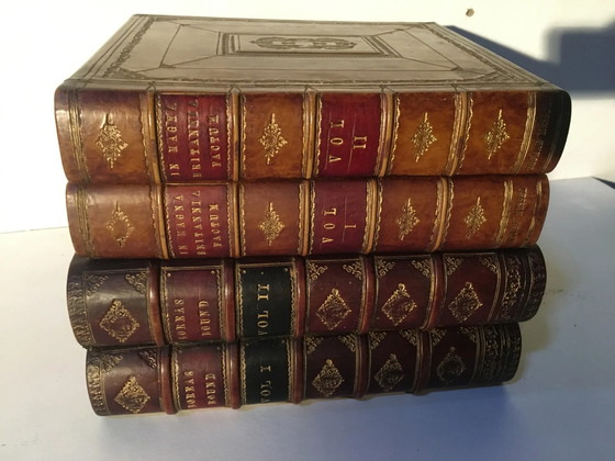Stacked book ice bucket made of wood and leather – Bowls, Vintage (photo 6 of 13)